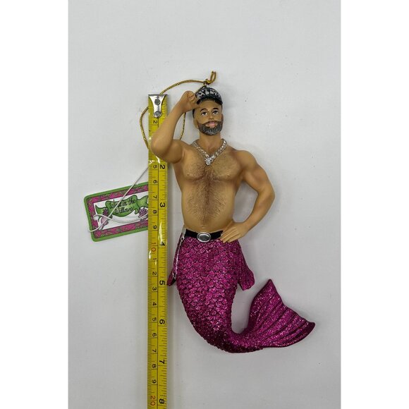 December Diamonds MERMAN Mermaid Man Gay Who's Your Daddy Bear ornament NWT - Picture 5 of 6